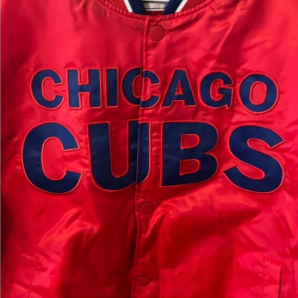 Chicago Cubs Starter Home Game Satin Full Snap Varsity Jacket Mens XL NWT - Picture 13 of 13